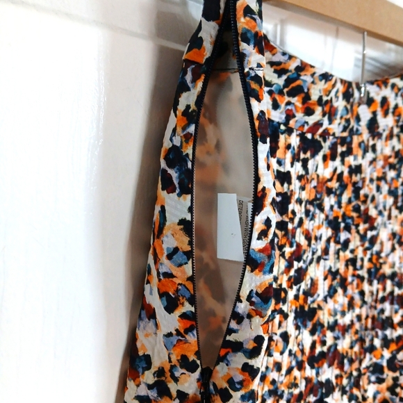 Marie Oliver Leopard Print 100% Silk Skirt Size 8 Punk Rock Festival Party - Picture 7 of 7